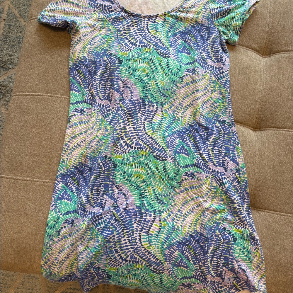 Lilly Pulitzer Green and Blue Sheath Midi Dress